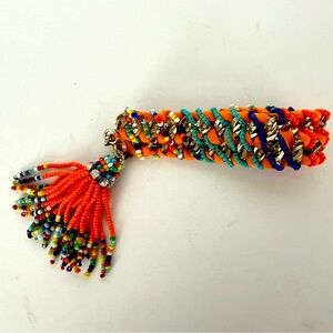 Rada Women’s Bracelet Made Italy Vibrant Color Beads Swarovski Crystals Tassel